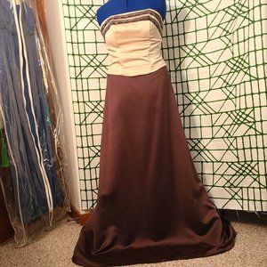 Chocolate & Champaign dress with extra length - Accepting ALL reasonable offers!